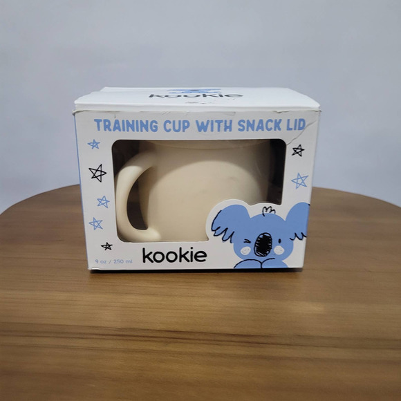 Silicone Training Cup With Straw & Snack Lid (Beige) - Picture 2 of 5